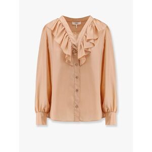 Chloe' Women Silk Shirt With Rouches